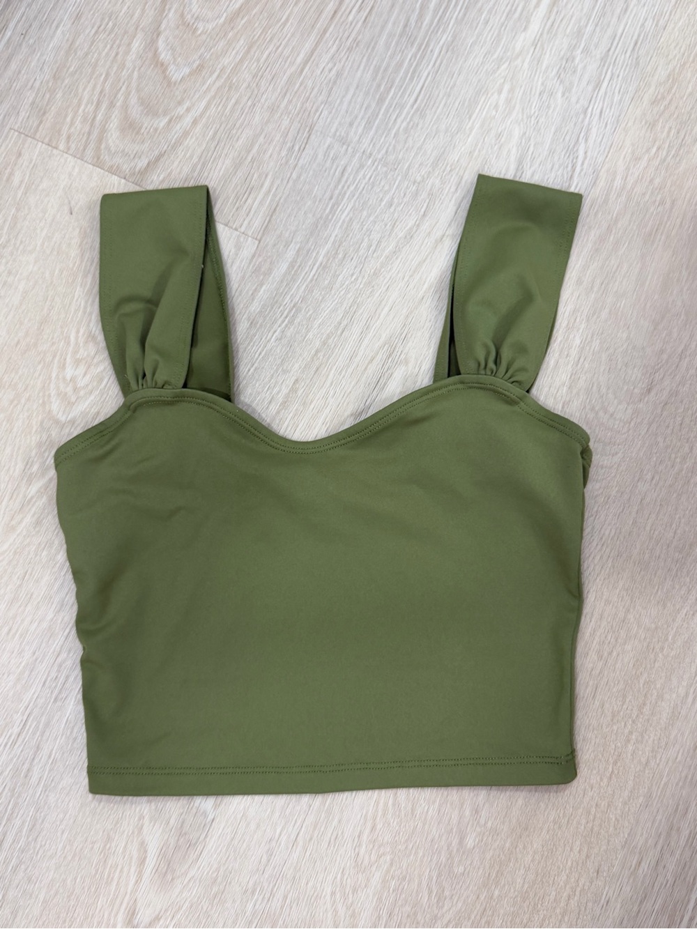 Abercrombie & Fitch Olive Green Square-Neck Crop Top